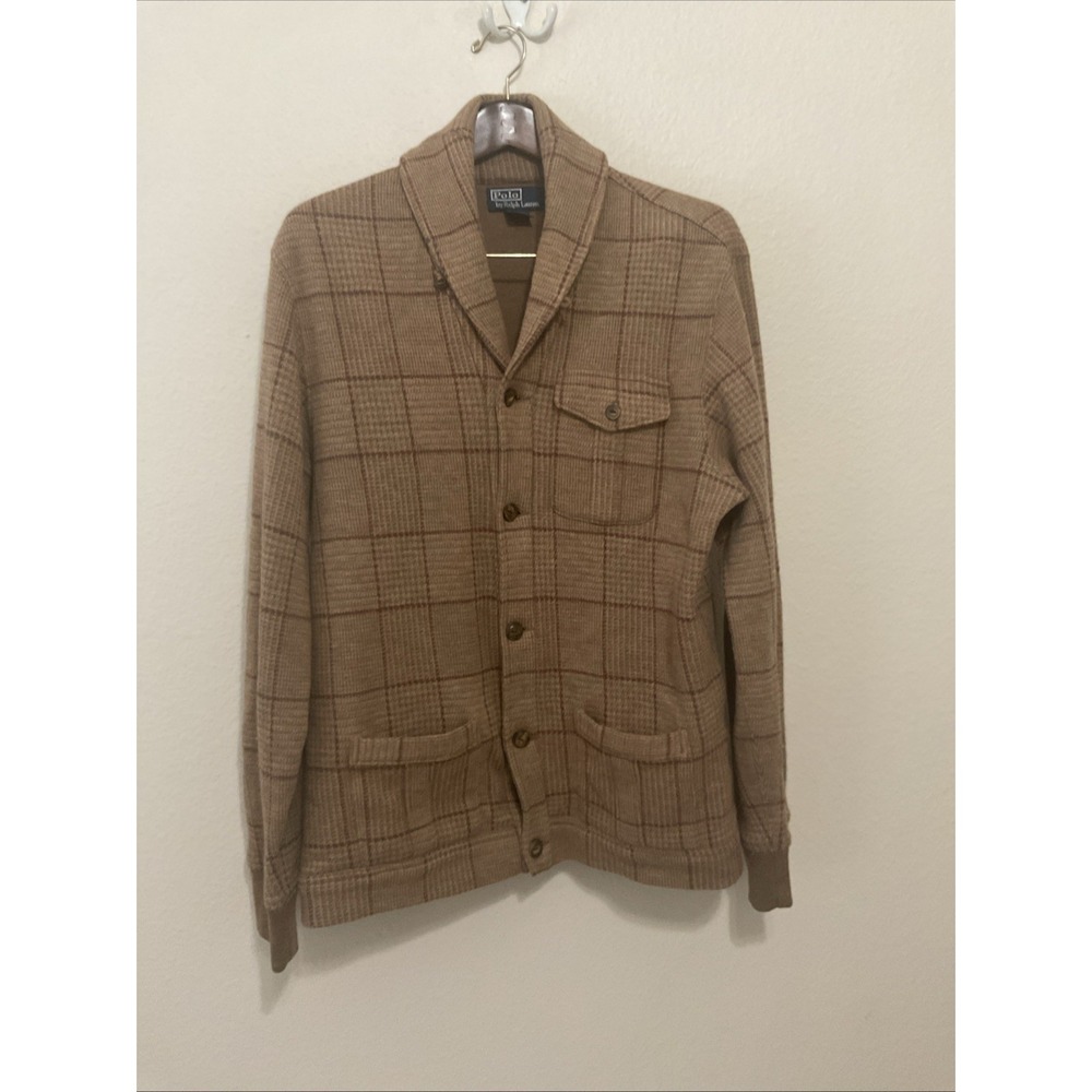 Vintage Polo Ralph Lauren Blazer Women Large Plaid Wool Jacket Coat